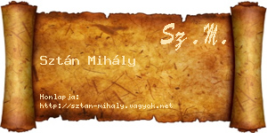 Sztán Mihály névjegykártya