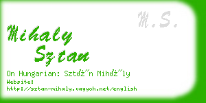 mihaly sztan business card